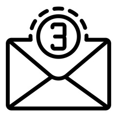 Poster - Full mail inbox icon. Outline full mail inbox vector icon for web design isolated on white background