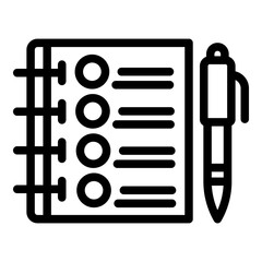 Poster - Notebook exam test icon. Outline notebook exam test vector icon for web design isolated on white background