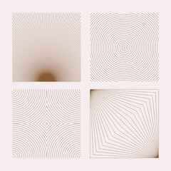 Fototapete - Vector abstract textures in linear simple style - sun rays and waves