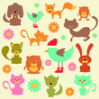 Simple Vector Seamless Pattern With Cute Animals For Design