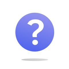Poster - Question mark icon vector, blue color ask or help support symbol label isolated, faq pictogram idea