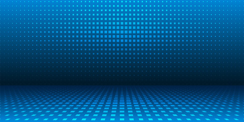 Wall Mural - perspective of dots pattern background, abstract geometric of square