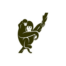 Orangutan Logo Design Vector Template, Illustration Design Orangutan Monkey, Symbol Icon
