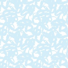 Sky Blue Brush Stroke Fur Seamless Pattern