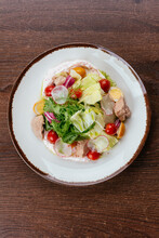 Light Fresh Salad With Duck And Cherry Tomatoes