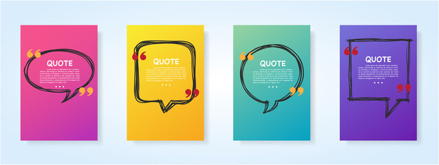 Wall Mural - Quote speech bubble blank templates set.