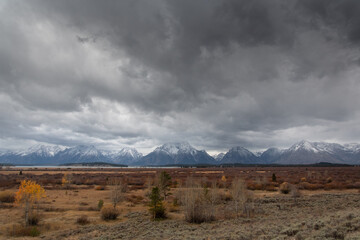 Poster - Dark clouds over mountains