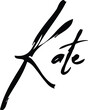 Kate-Female Name Modern Brush Calligraphy Cursive Text on White Background