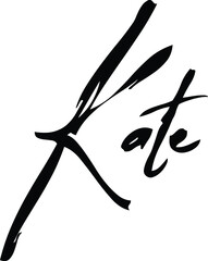 Poster - Kate-Female Name Modern Brush Calligraphy Cursive Text on White Background