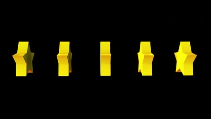 Poster - 3d rendering of series of golden isometric stars. Computer generated isometric backdrop