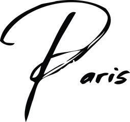 Leinwandbilder - Paris-Female Name Modern Brush Calligraphy Cursive Text on White Background