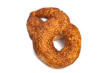 Canvas Print - turkish bagel with sesame seeds isolated