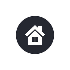 Poster - Home sign icon. House symbol Circle flat button Vector illustration