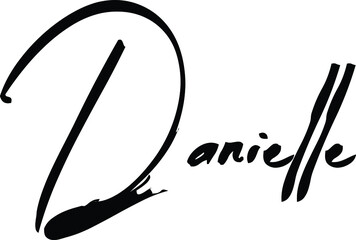 Fototapete - Danielle-Female Name Modern Brush Calligraphy Cursive Text on White Background