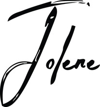 Jolene-Female Name Modern Brush Calligraphy Cursive Text On White Background