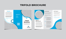 Vector Triple Folding Brochure For Business And Advertising. 