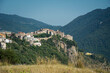 © ueuaphoto - Beautiful Norma village with ancient romanesque ruins and medieval houses on the top of the hill. Traditional Italian landscape