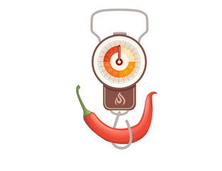 Hand spring scale classic scale spice level scoville scale flat vector illustration on white background