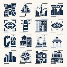 Simple Set Of Civic Center Related Filled Icons.