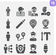 Simple set of plural related filled icons.