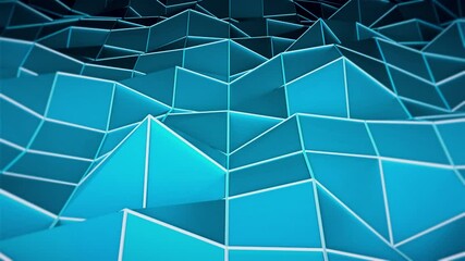 Poster - Simple low polygonal surface with edges, computer generated modern abstract background, 3d rendering