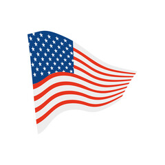 Canvas Print - usa waving flag icon, colorful design