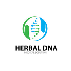 Wall Mural - dna herbal and nature logo designs for medical service