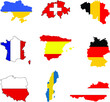 europe countries maps and flags