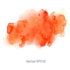 Sticker - Orange watercolor background. vector background