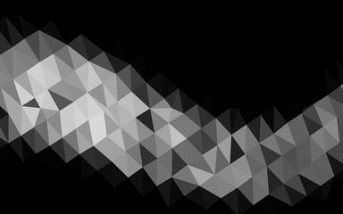 Light Silver, Gray vector shining triangular pattern.