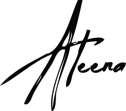 Aleena-Female Name Modern Brush Calligraphy Cursive Text on White Background