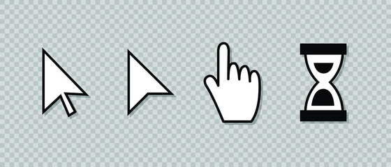 Poster - Vector cursor Icons set isolated on background.