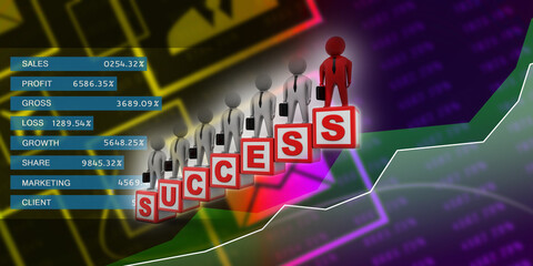 Poster - 3d rendering business leadership concept 

