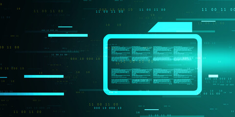 Poster - 2d rendering folder with documents
