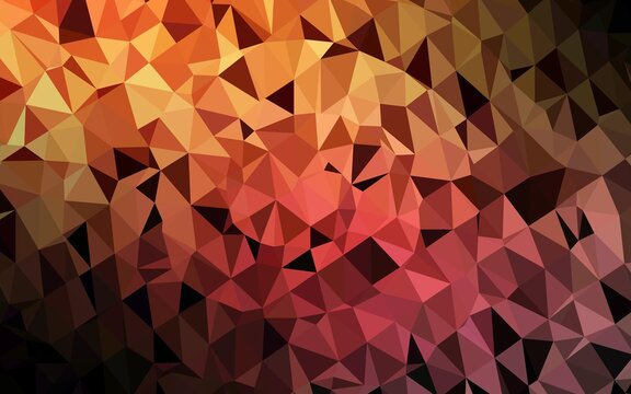 Dark Orange vector low poly layout.