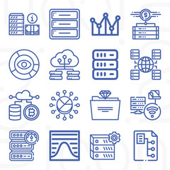 16 pack of big data lineal web icons set