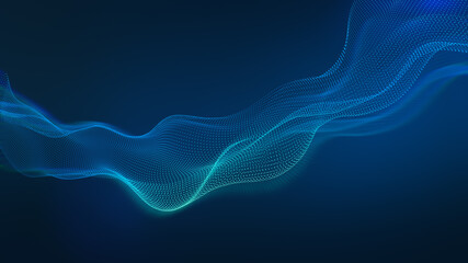 Leinwandbilder - Beauty abstract wave technology background with blue led light. tech business concept.