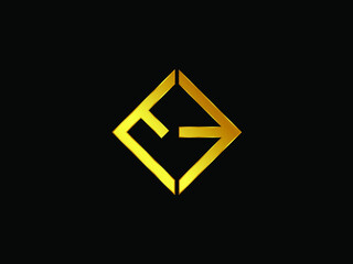 FE square shape gold color logo