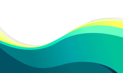 Abstract wave green background. blue gradient vector wallpaper for design.