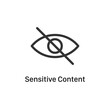 Sensitive content icon isolated on white background. Eye symbol modern, simple, vector, icon for website design, mobile app, ui. Vector Illustration