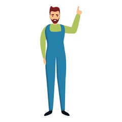 Poster - Man points up icon. Cartoon of man points up vector icon for web design isolated on white background