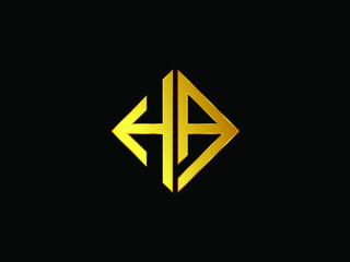 HA square shape gold color logo