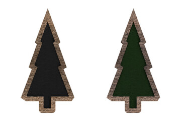 Sticker - Christmas tree chalkboard isolated on background. blackboard texture with copy space. Wood frame. Object with clipping path