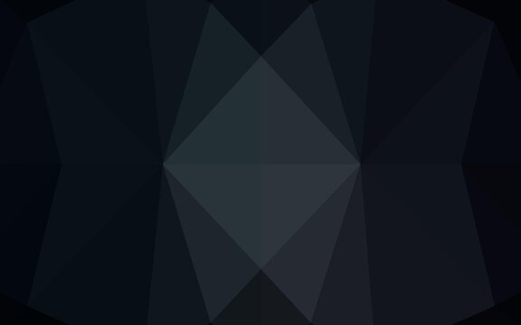 Dark Black vector abstract polygonal cover.