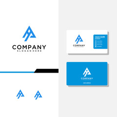 letter ap logo design and business card vector template