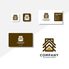 Wall Mural - letter A logo design and business card vector