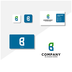 Wall Mural - letter B logo design and business card vector