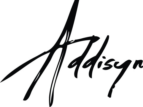 Addisyn-Female Name Modern Brush Calligraphy Cursive Text on White Background