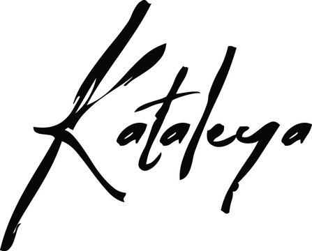 Kataleya-Female Name Modern Brush Calligraphy Cursive Text on White Background