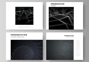 Poster - The minimalistic abstract vector layout of the presentation slides design business templates. 3d polygonal geometric modern design abstract background. Science or technology vector illustration.